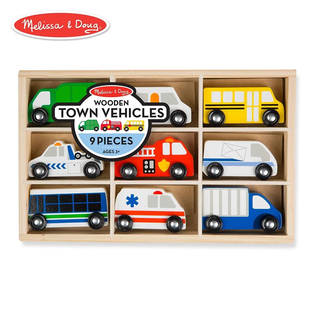 Melissa & Doug Wooden Town Vehicles Play Set