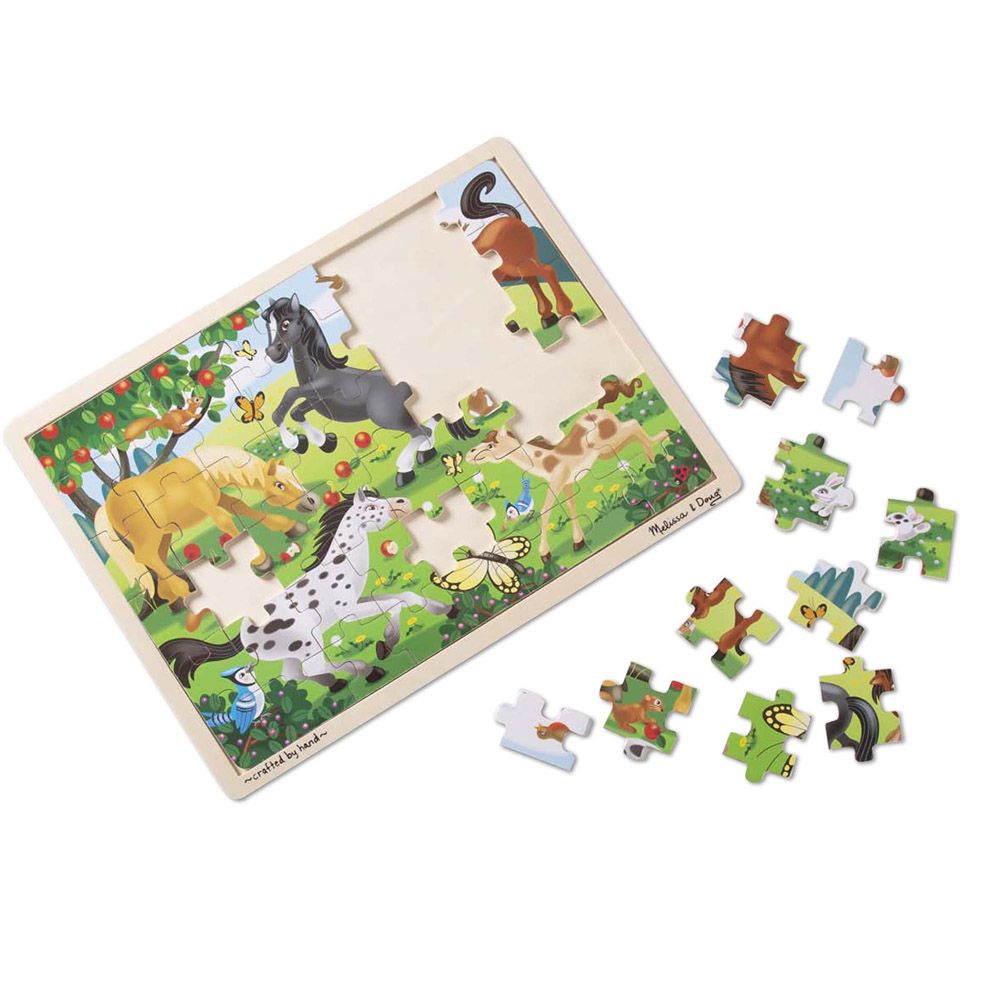 Melissa & Doug Wooden Jigsaw Puzzles - Frolicking Horses (48 pc)2