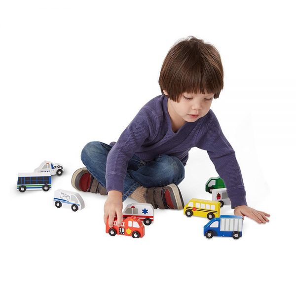 Melissa & Doug Wooden Town Vehicles Play Set Melissa And Doug Toys