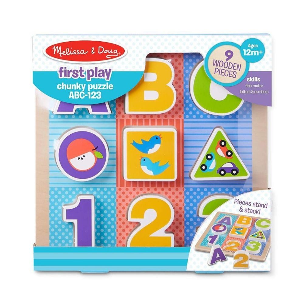 Melissa & Doug First Play Abc-123 Chunky Puzzle Wooden