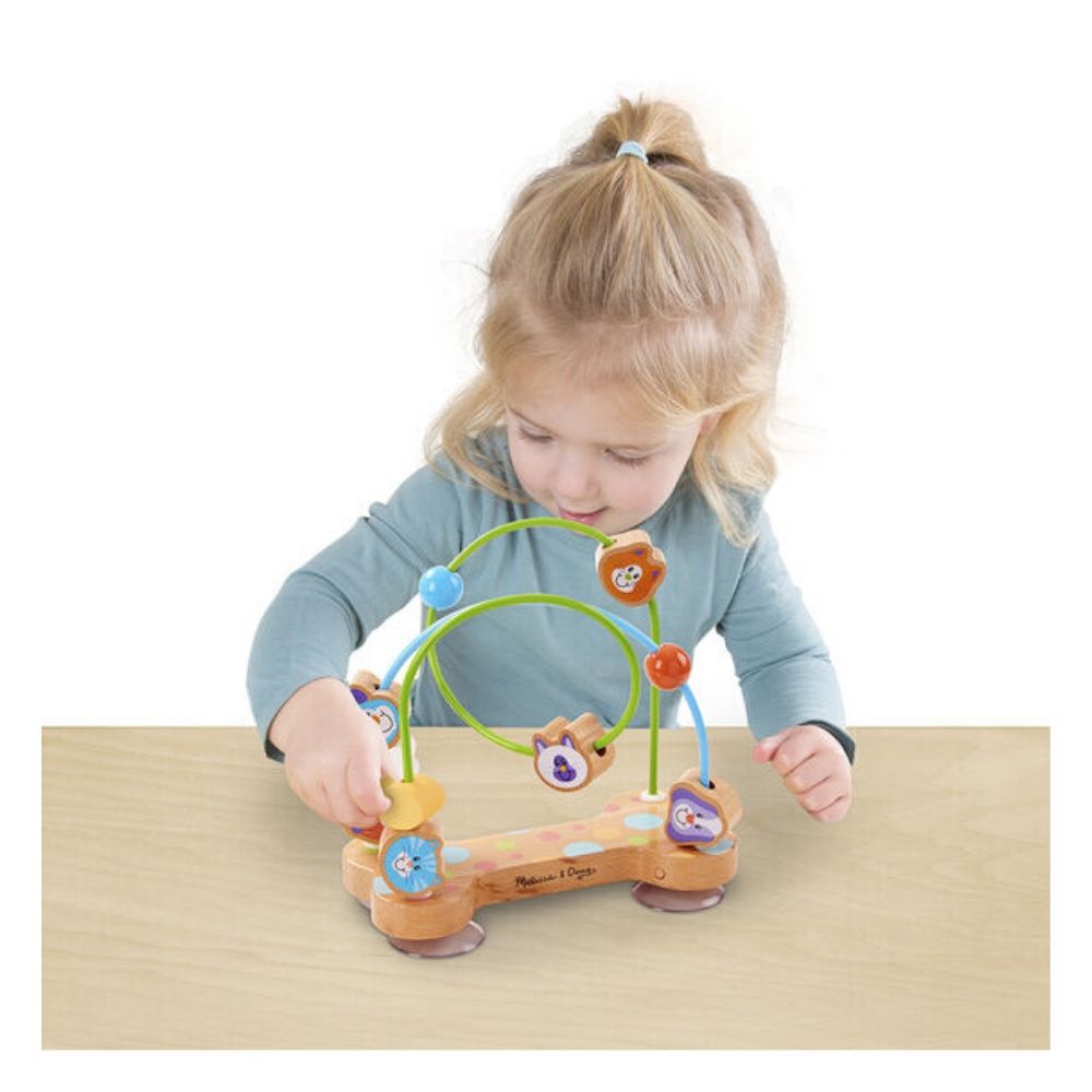 Play Pets Wooden Bead Maze with Suction Cups for Babies & Toddlers