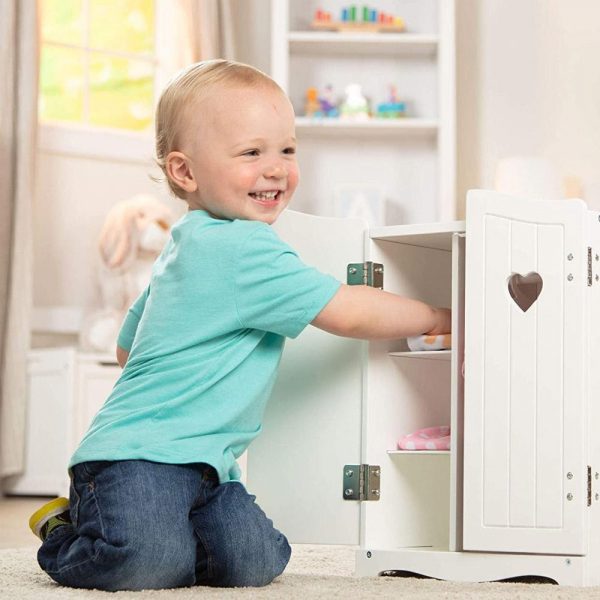 Melissa & Doug Mine to Love Wooden Play Armoire Closet for Dolls - Image 2