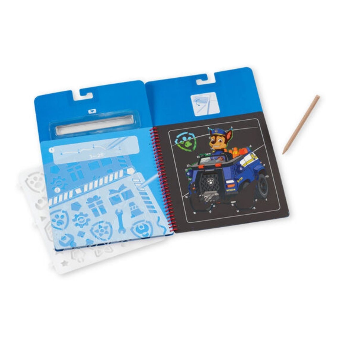 Melissa & Doug – Set Scratch Art Paw Patrol – 10 Scènes à Gratter Avec Marshall – Activité Voyage Sans Bazar – Dès 5 Ans