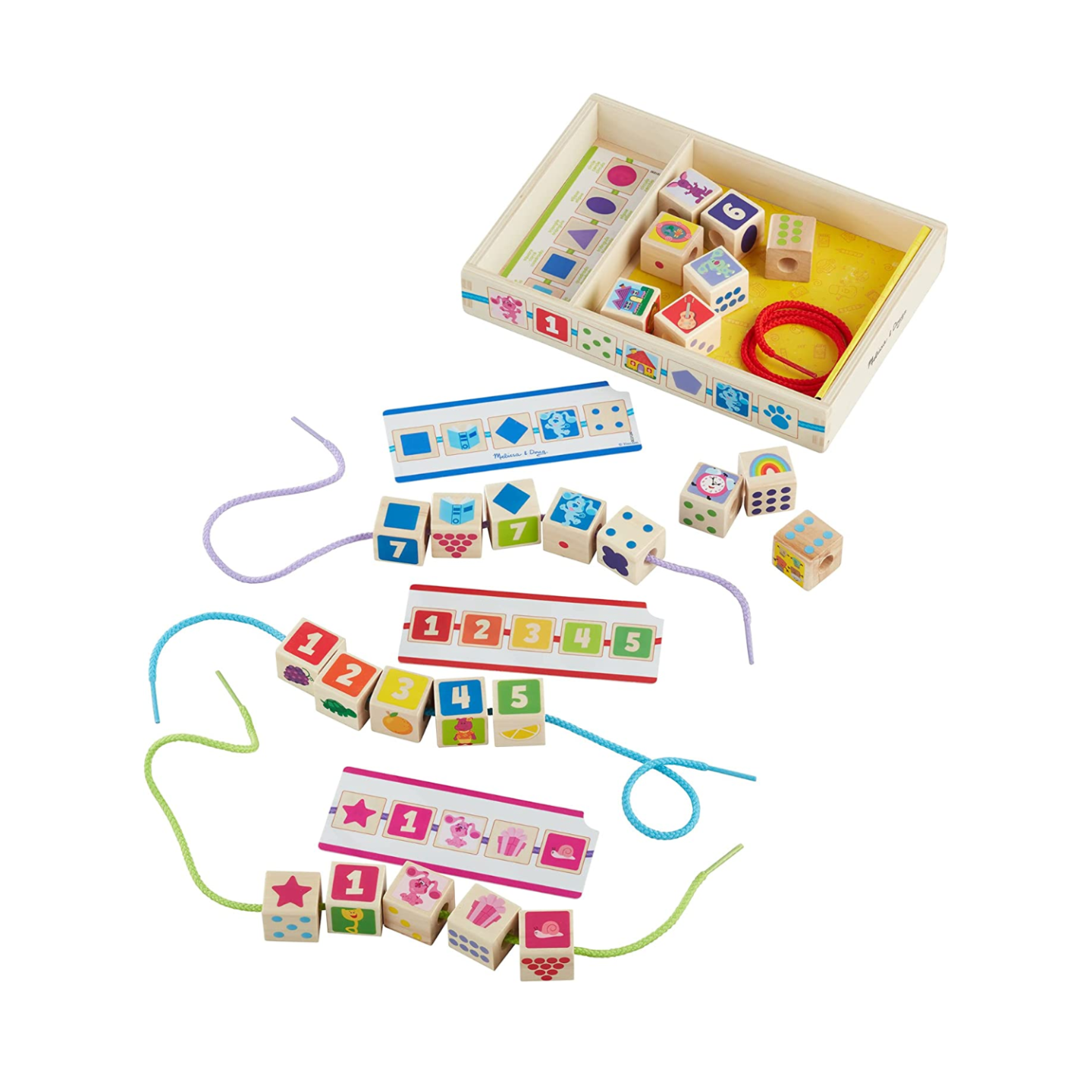 Melissa & Doug Blues Clues Wooden Lacing Beads Melissa And Doug Toys