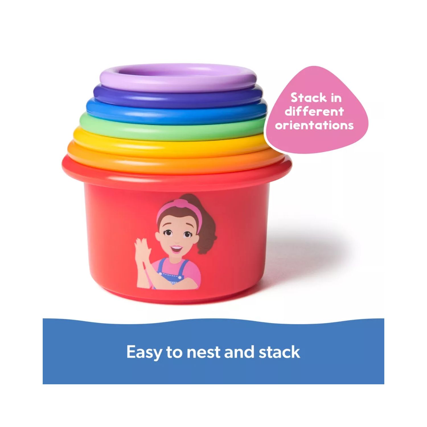 Melissa & Doug Ms Rachel Rainbow Stacking Cups - Image 6