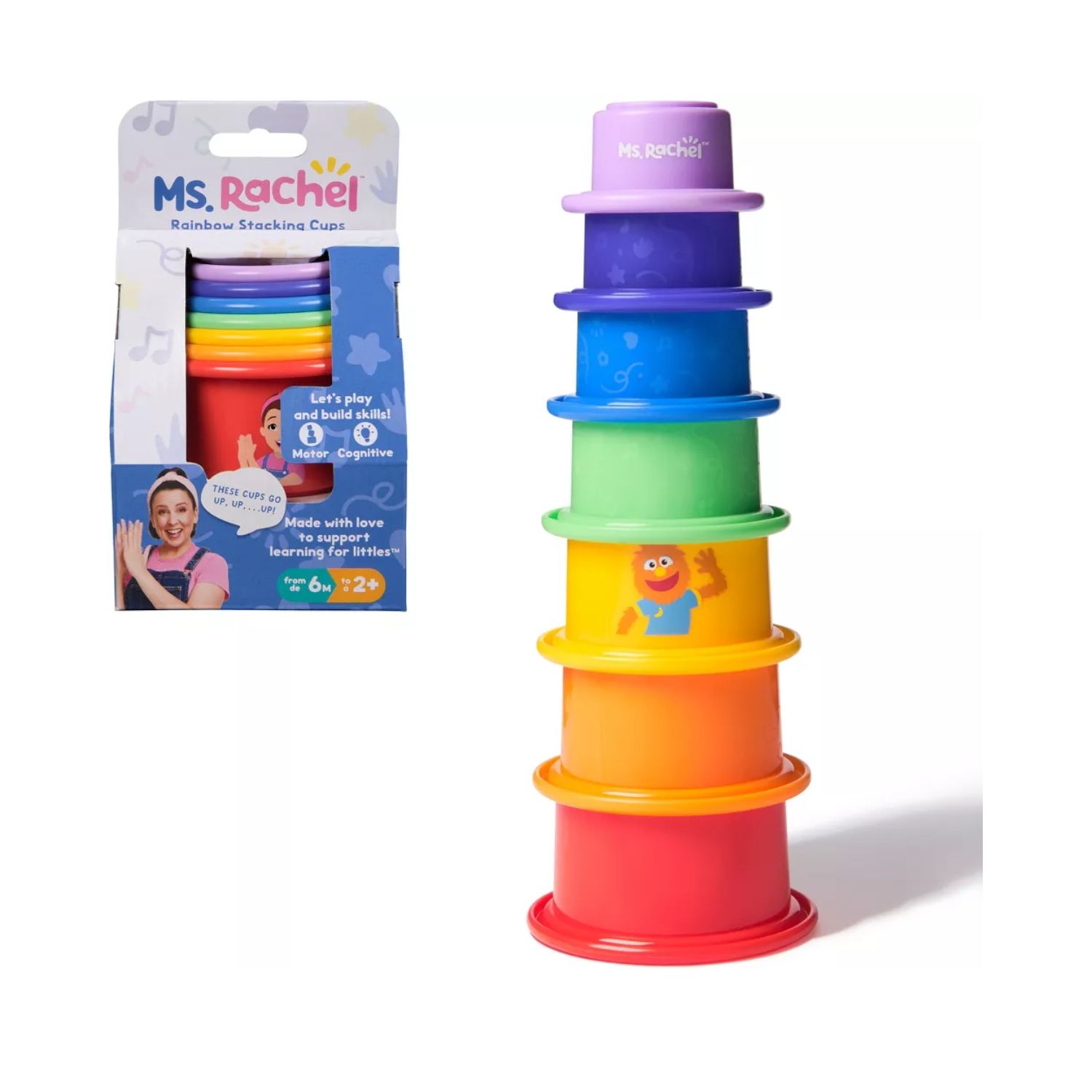 Melissa & Doug Ms Rachel Rainbow Stacking Cups - Image 3
