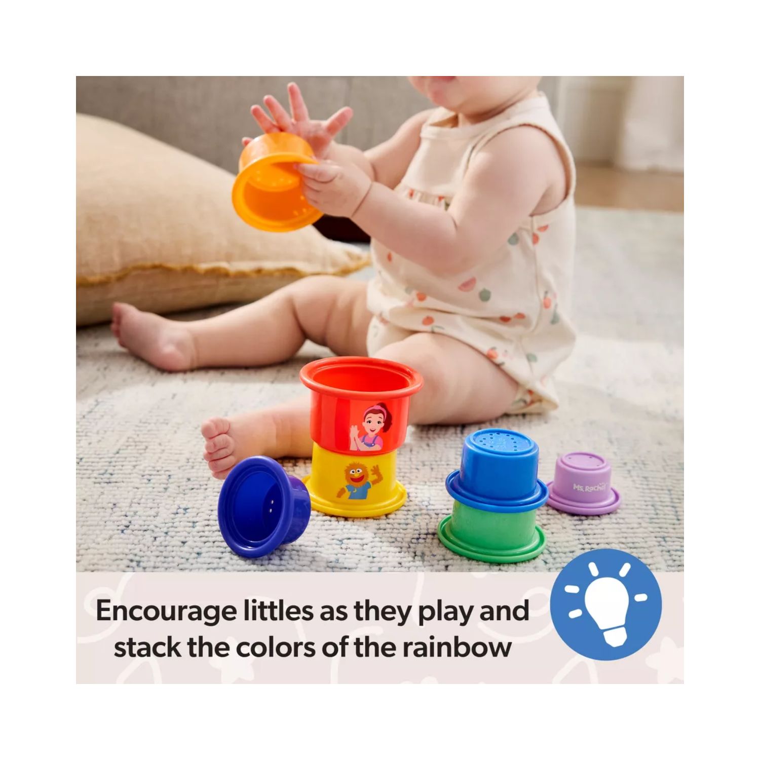 Melissa & Doug Ms Rachel Rainbow Stacking Cups - Image 9